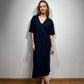 Abby V-neck jersey dress dark navy
